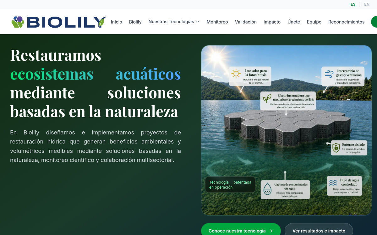 Sitio web de Biolily