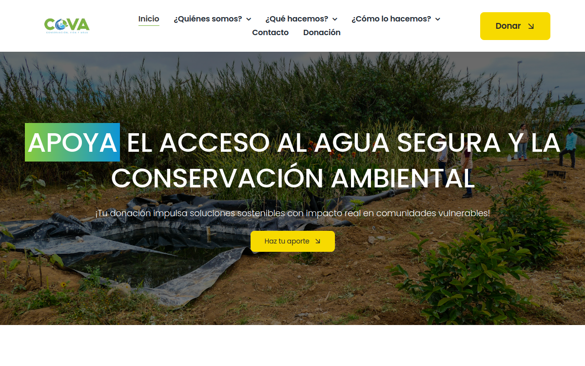 Sitio web de COVA — Conservación, Vida y Agua