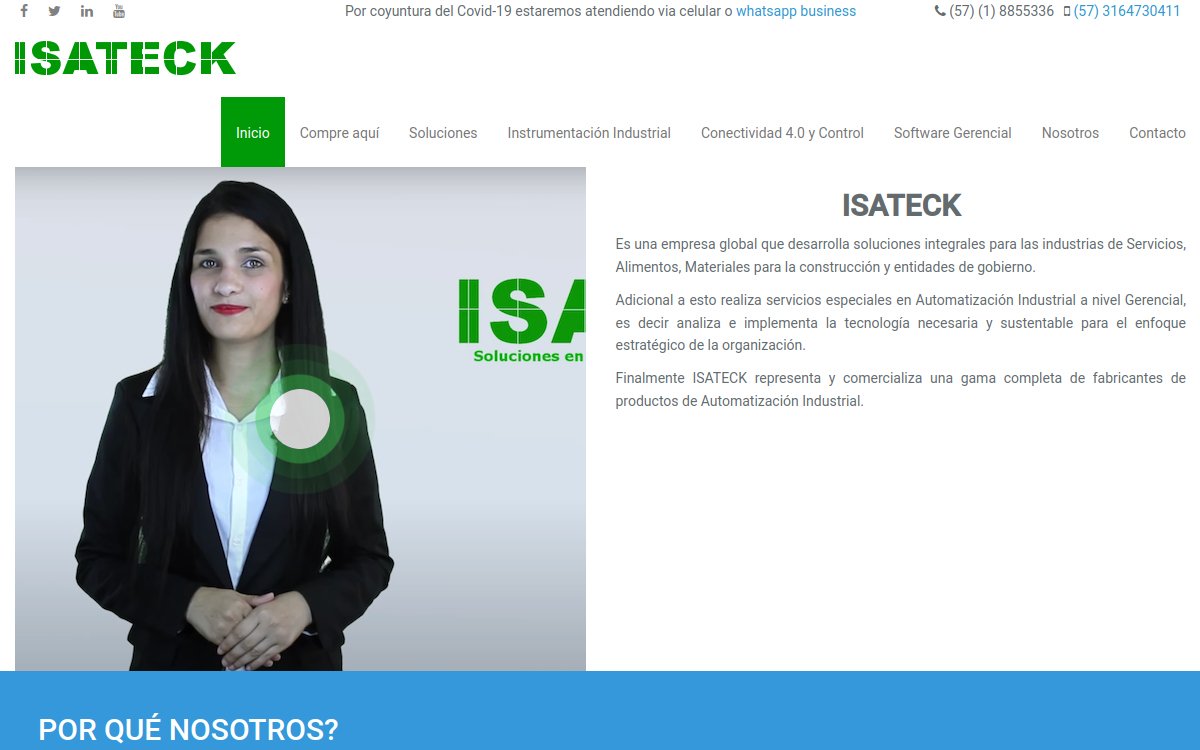 Sitio web de Isateck