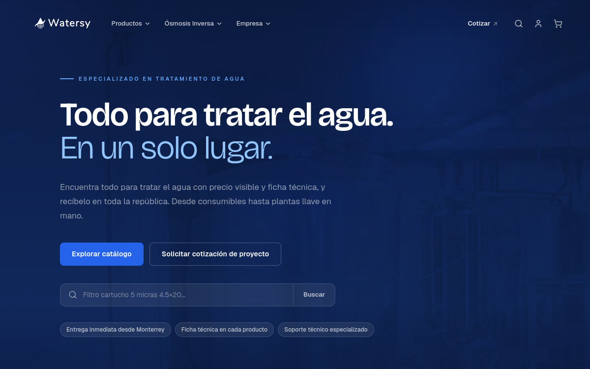 Sitio web de Watersy