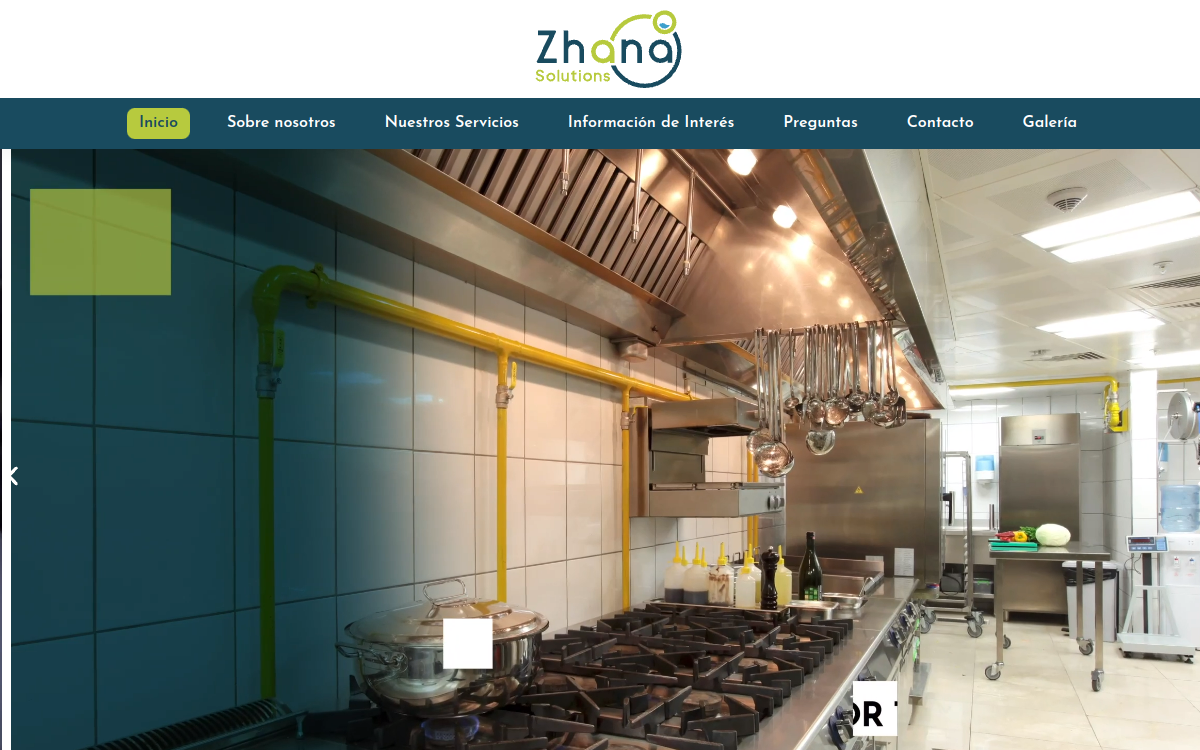 Sitio web de Zhana Solutions
